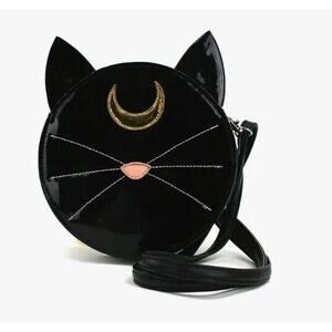 New Mystical Sailor Luna Black Cat Kitten Face Moon Crossbody Womens Bag Purse